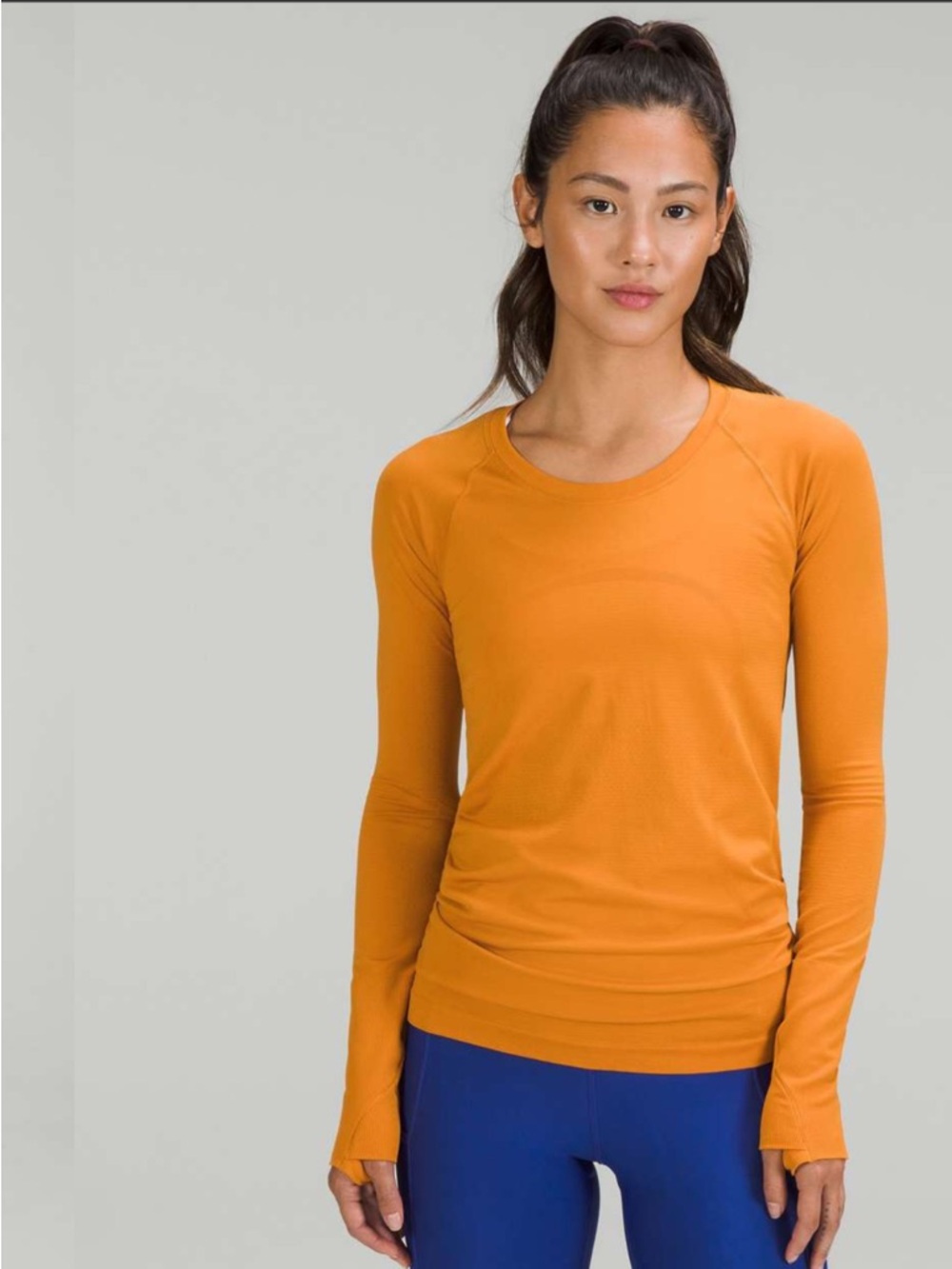 Lululemon Swiftly Tech Long Sleeve Shirt 2.0 Autumn Orange Size 16